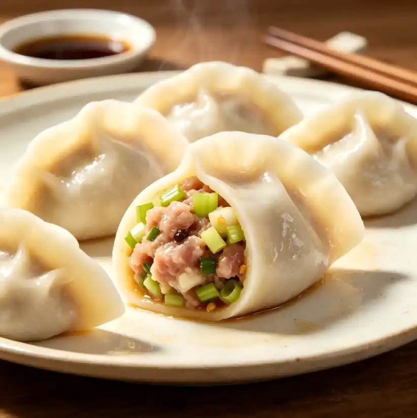 Camel meat and celery dumplings